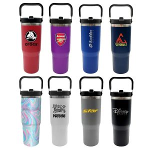 30oz Stainless Steel Insulated Mug with Handle and Built-In
