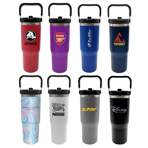 30oz Stainless Steel Insulated Mug with Handle and Built-In