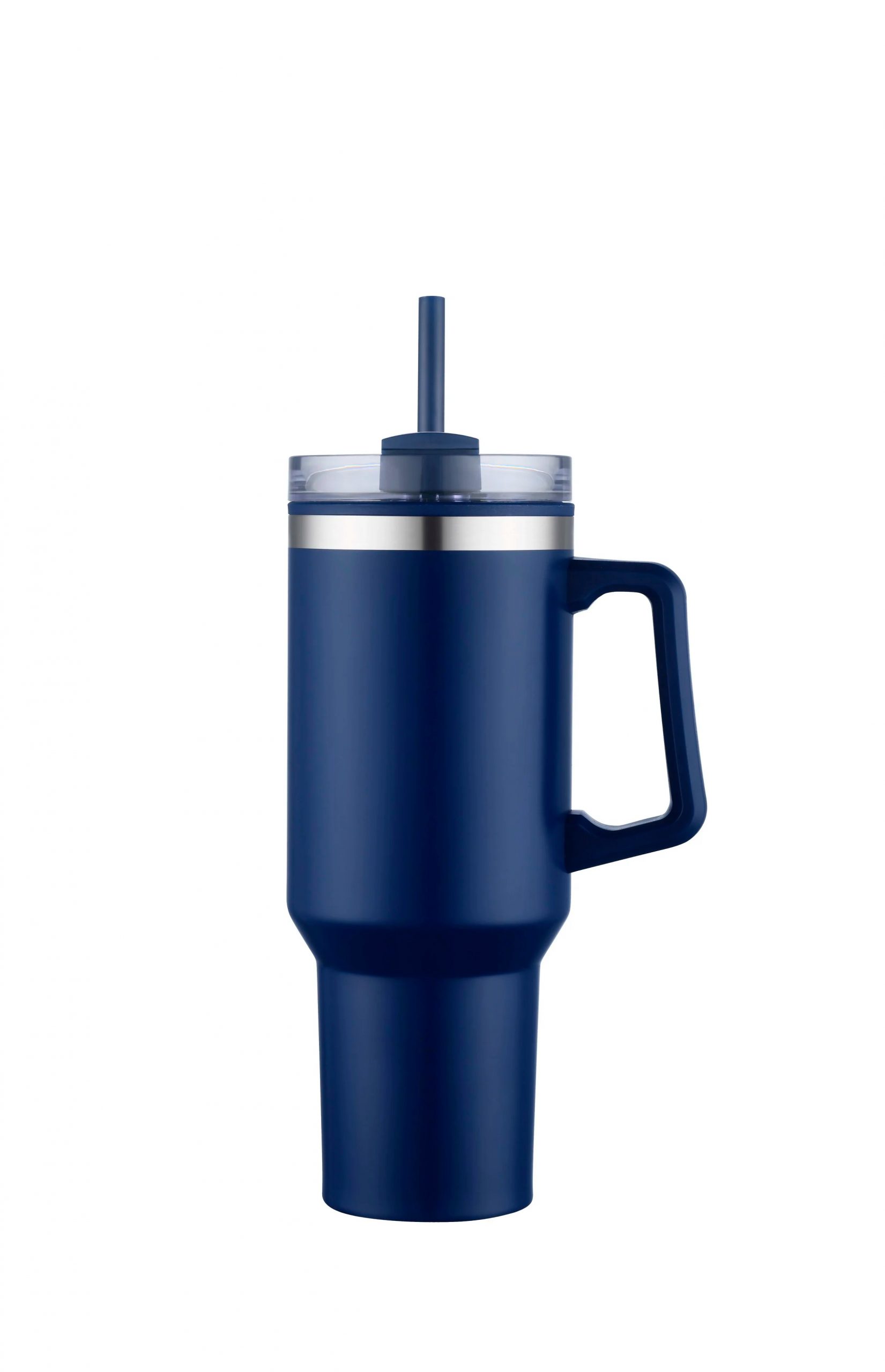 40oz Stainless steel travel mug with handle and straw - Image 8