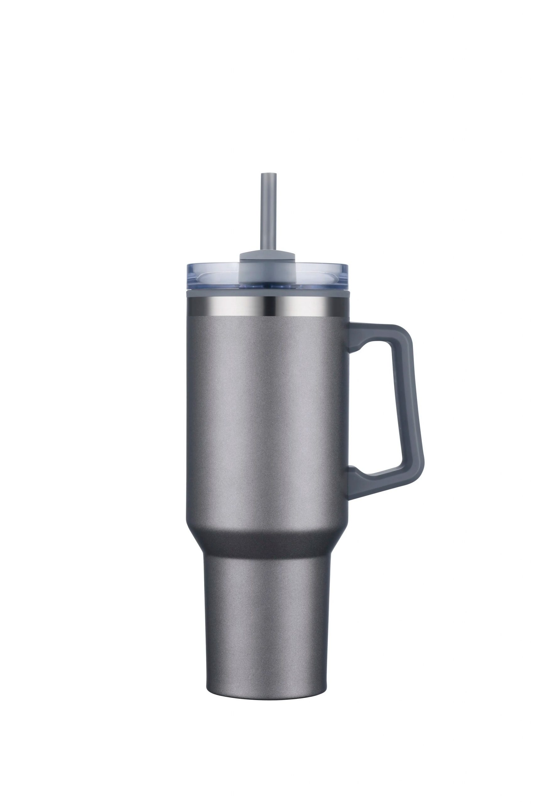40oz Stainless steel travel mug with handle and straw - Image 5