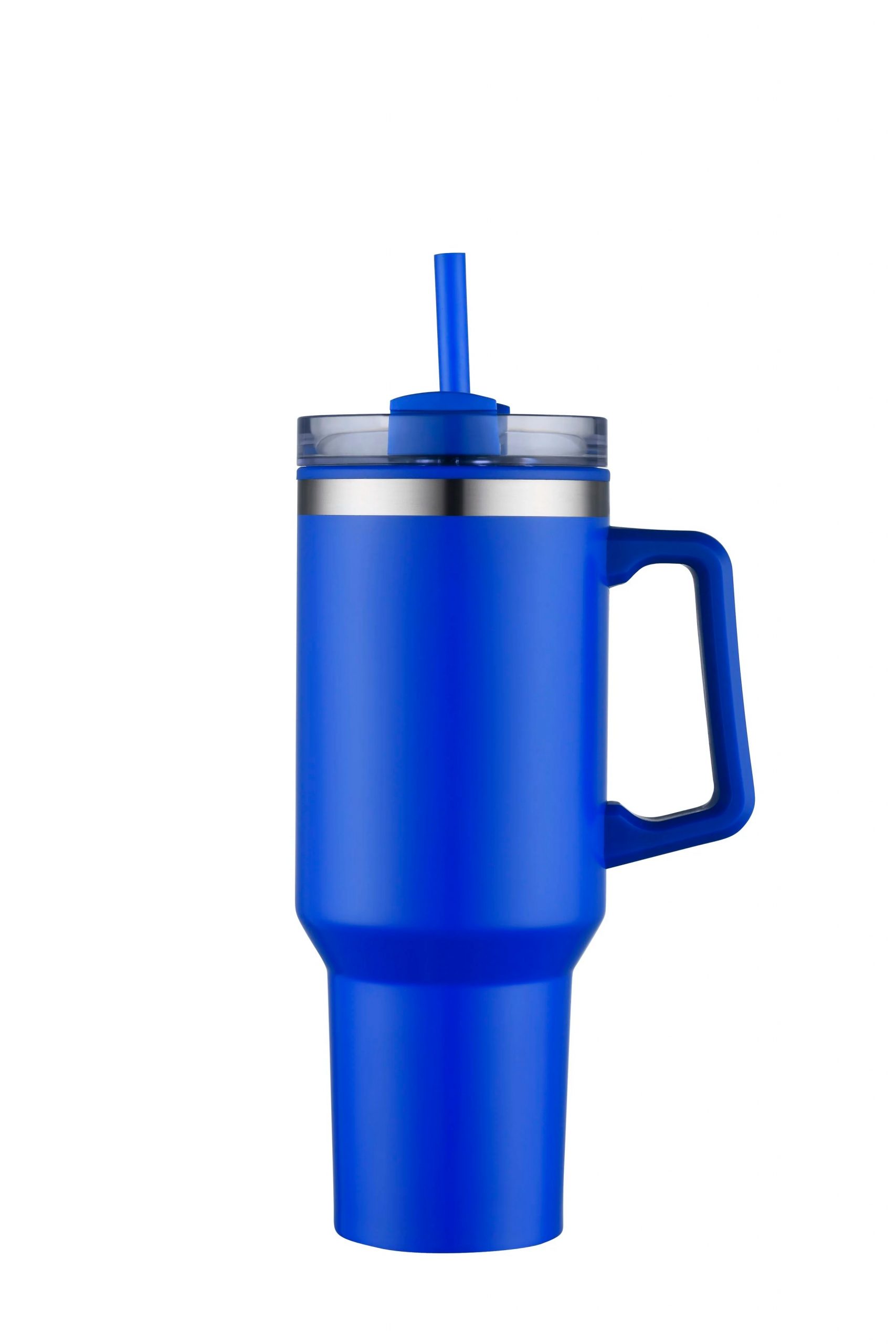 40oz Stainless steel travel mug with handle and straw - Image 7